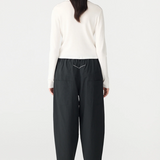 Bassike Crushed Cotton Summer Pant - Washed Black