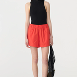 Bassike Crushed Cotton Tennis Short - Red