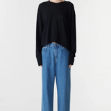 Bassike Curved Hem Heritage L/S T-shirt - Black