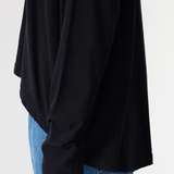 Bassike Curved Hem Heritage L/S T-shirt - Black