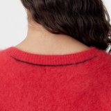 Bassike Deep V Textured Knit - Red