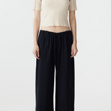 Bassike Drawstring Detail Pull On Pant - Black