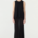 Bassike Fine Bind Athletic Tank - Black