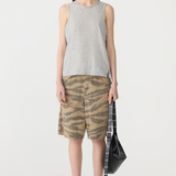 Bassike Fine Bind Athletic Tank - Grey Marl