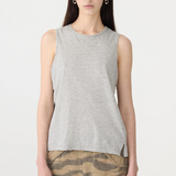 Bassike Fine Bind Athletic Tank - Grey Marl