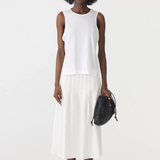 Bassike Fine Bind Athletic Tank - White