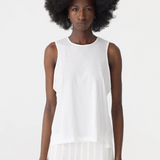 Bassike Fine Bind Athletic Tank - White