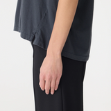 Bassike Fine Bind Scoop Neck Tank - Washed Navy