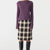 Bassike Front Seam Rib LS T-shirt - Aubergine