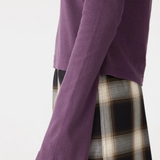 Bassike Front Seam Rib LS T-shirt - Aubergine