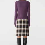 Bassike Front Seam Rib LS T-shirt - Aubergine