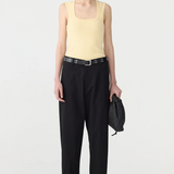 Bassike Low Scooped Rib Tank - Lemon Glaze