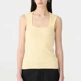 Bassike Low Scooped Rib Tank - Lemon Glaze