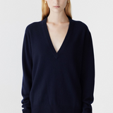Bassike Low V-neck Slouchy Knit - Ink