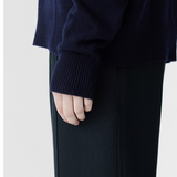 Bassike Low V-neck Slouchy Knit - Ink