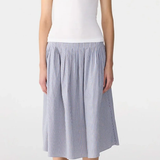Bassike Mini Check Pleat Skirt - Blue Brown Fine Check
