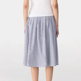 Bassike Mini Check Pleat Skirt - Blue Brown Fine Check