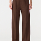 Bassike Pique Stripe Detail Pant - Carob/Pale Pink