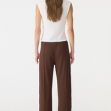 Bassike Pique Stripe Detail Pant - Carob/Pale Pink