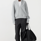 Bassike Raglan Sweat Pull Over Sweat - Grey Marle