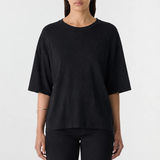 Bassike Slub Yoke Slouch T-shirt - Black