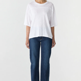 Bassike Slub Yoke Slouch T-shirt - White