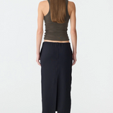 Bassike Stretch Twill Minimal Skirt - Black