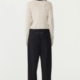 Bassike Stripe Baby LS T-shirt - Black/White/Undyed