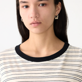 Bassike Stripe Boxy T-shirt - Black/White/Undyed