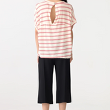 Bassike Stripe Circle T-shirt - Red/Undyed