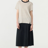 Bassike Stripe Classic T-shirt - Black/White/Undyed