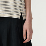 Bassike Stripe Classic T-shirt - Black/White/Undyed