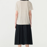 Bassike Stripe Classic T-shirt - Black/White/Undyed