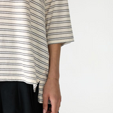 Bassike Stripe Slouch T-shirt - Black/White/Undyed