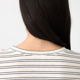 Bassike Stripe Slouch T-shirt - Black/White/Undyed