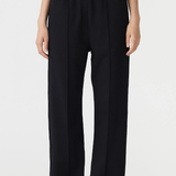 Bassike Twill Pinstitch Detail Pant - Black