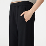 Bassike Twill Pinstitch Detail Pant - Black