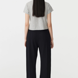Bassike Twill Pinstitch Detail Pant - Black