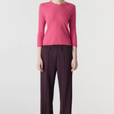 Bassike Twill Pinstitch Detail Pant - Dark Plum