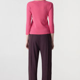 Bassike Twill Pinstitch Detail Pant - Dark Plum