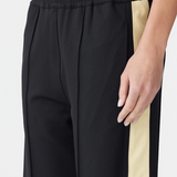 Bassike Twill Stripe Detail Pant - Black/Pale Yellow