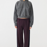 Bassike Twill Stripe Detail Pant - Dark Plum Ink