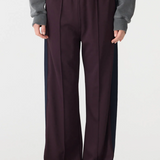 Bassike Twill Stripe Detail Pant - Dark Plum Ink