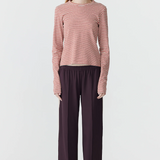 Bassike Wide Leg Athletic Tape Pant - Dark Plum