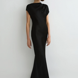 Bondi Born Faro Draped Shoulder Bias Dress - Black