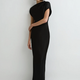 Bondi Born Faro Draped Shoulder Bias Dress - Black