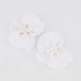 Bronwyn Flower Trim Pair - White