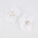 Bronwyn Flower Trim Pair - White