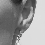 C&V Warped Hoops Pearls - Gold