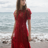 Carlson Florentine Dress - Pohutukawa Corded Lace